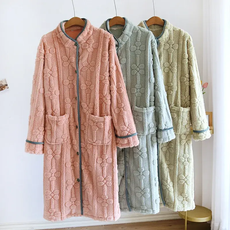 Women's Nightgown Flannel Sweet and Cute Bathrobe ...