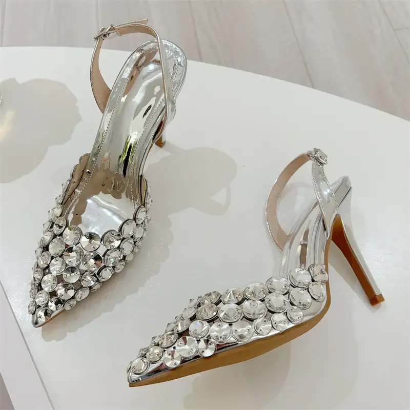 Women Pumps Elegant Thin High Heels Slingback Party Prom Female Shoes