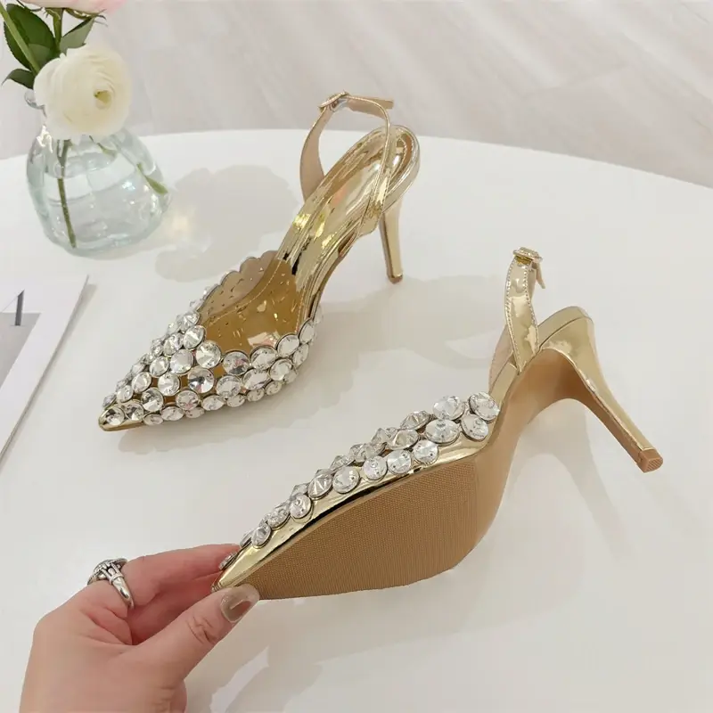 Women Pumps Elegant Thin High Heels Slingback Party Prom Female Shoes