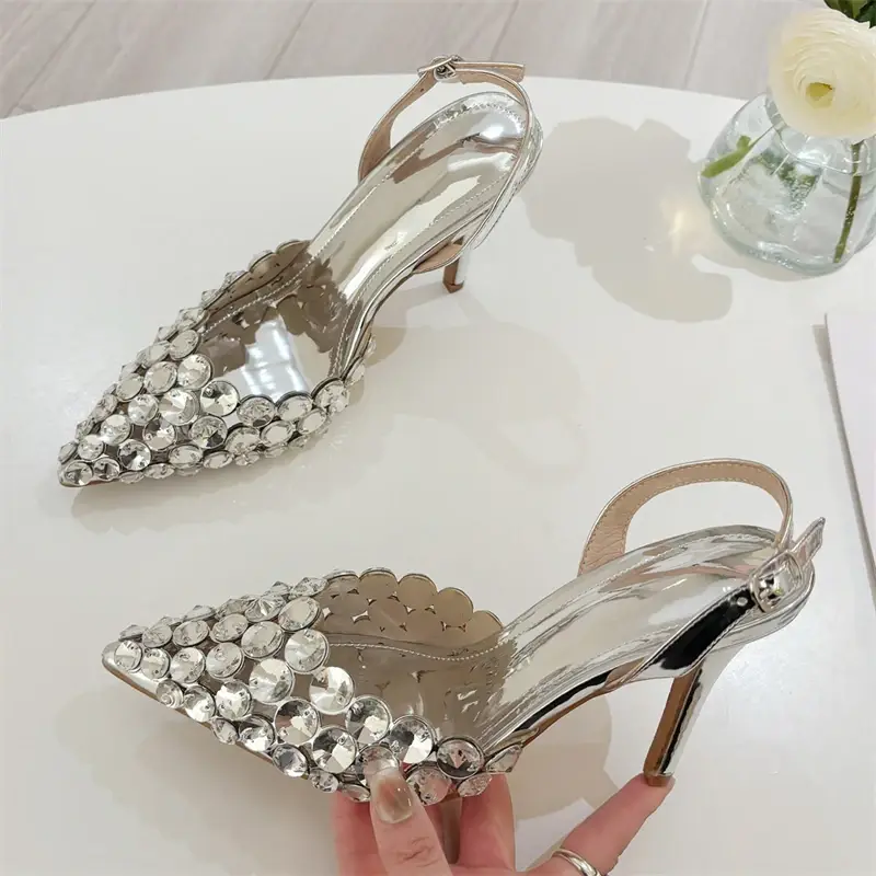 Women Pumps Elegant Thin High Heels Slingback Party Prom Female Shoes
