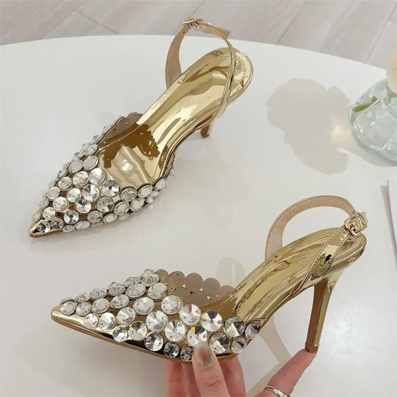 Women Pumps Elegant Thin High Heels Slingback Part...