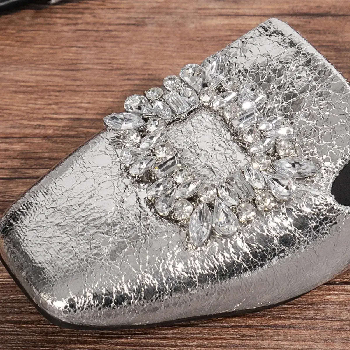 Women's Square Toe Flat Slippers Buckle Mules