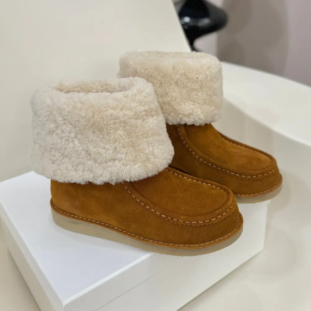 Fur Integrated Snow Boots For Women In Winter Plus...