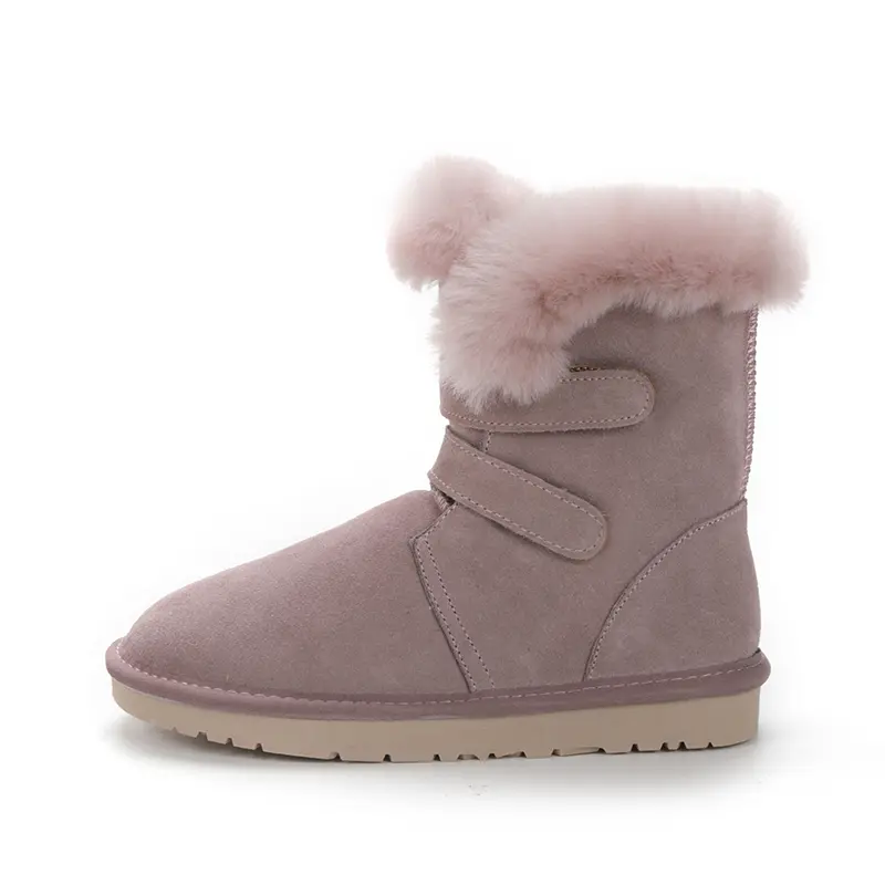 Genuine Leather Snow Boots Women Boots Winter Natural Fur Wool Boots For Women Warm