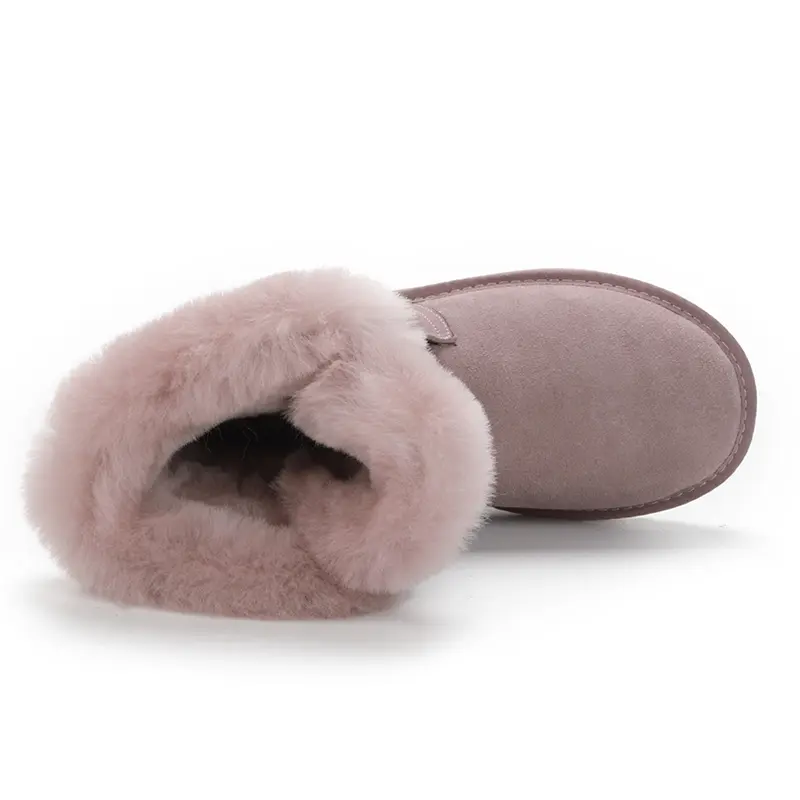 Genuine Leather Snow Boots Women Boots Winter Natural Fur Wool Boots For Women Warm