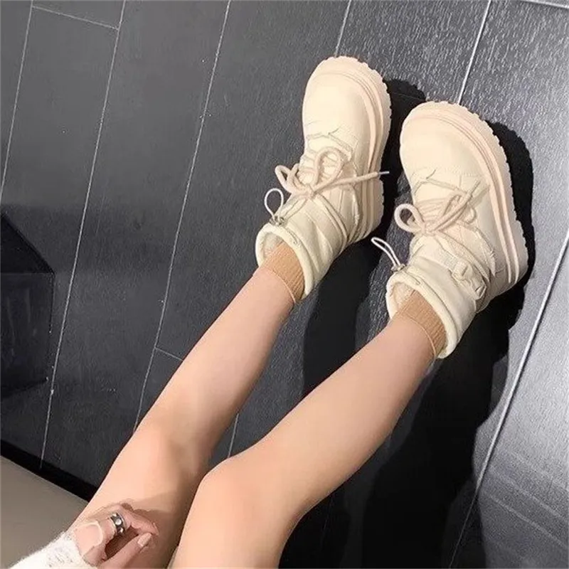 Boots Thick Sole Snow Boots For Women In Winter With Plush Thick Cotton Shoes Waterproof Anti Slip Martin Boots