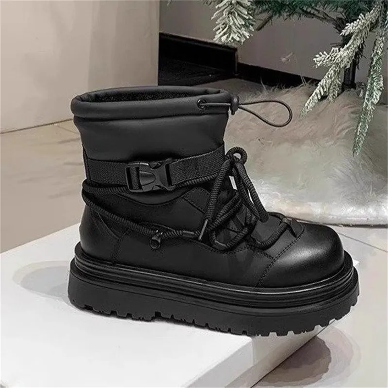 Boots Thick Sole Snow Boots For Women In Winter With Plush Thick Cotton Shoes Waterproof Anti Slip Martin Boots