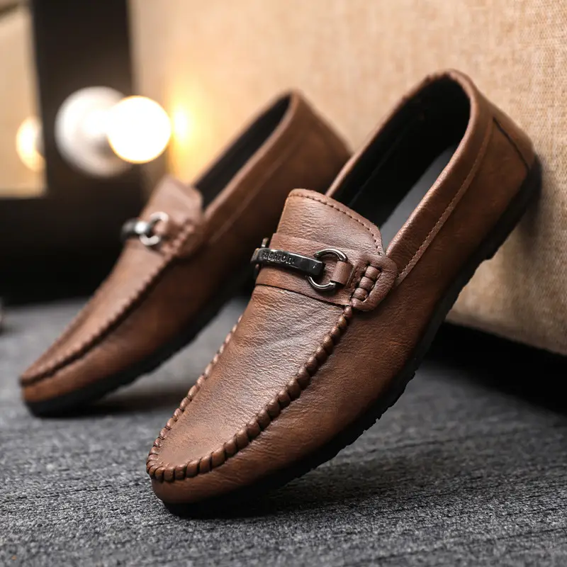 Men Leather Men Casual Shoes Comfortable Light Men Loafers Formal Men Dress Shoes Breathable Slip On Men Driving Shoes