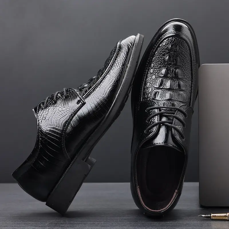 Casual Business Shoes For Men Crocodile Leather Me...