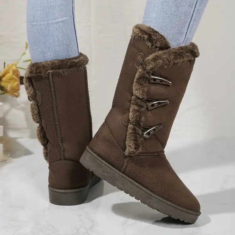 Classic Plush Snow Boots Calf Women's Boots Wool Women's Boots Warm Winter Shoes Winter Women's Shoes