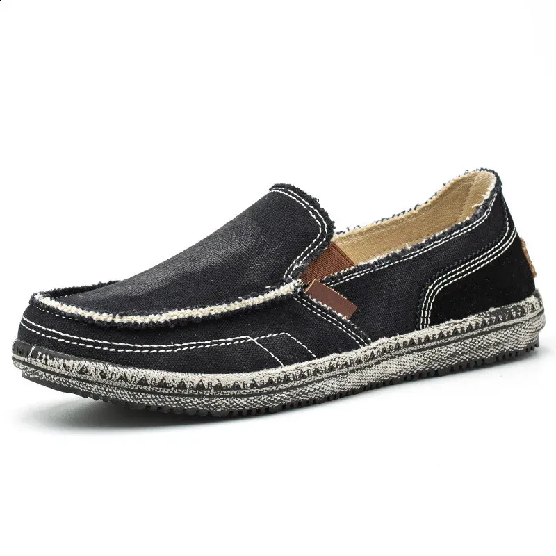 Men's Washed Denim Style Casual Classic Canvas Sho...
