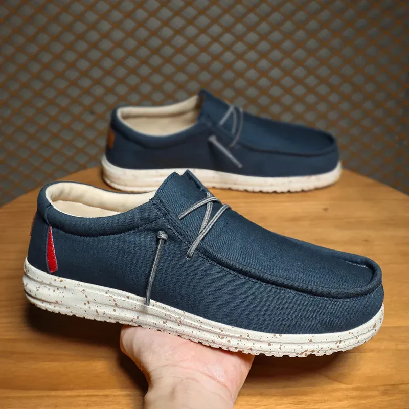 Men's Lightweight Casual Canvas Sneakers Flat Outd...