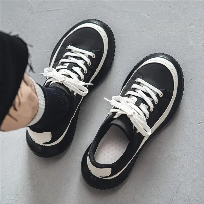 Men's Canvas Sneakers With Wide Toe Cap, Comfortab...