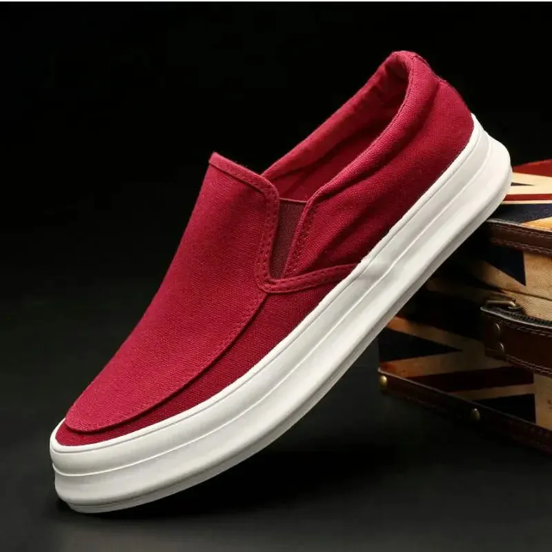 Men's Flat Lazy Slip-On Canvas Shoes Breathable Ca...