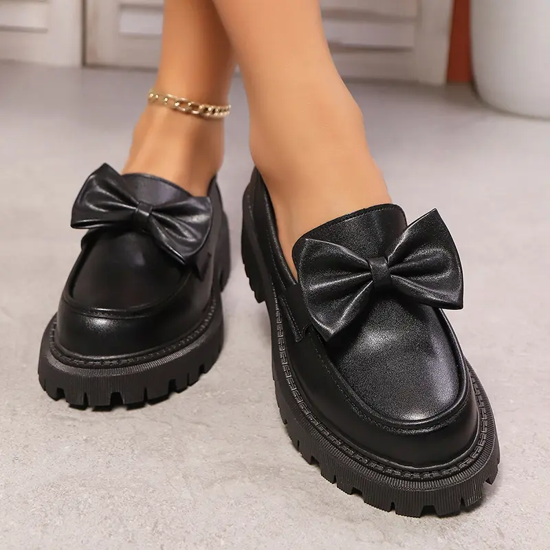 Platform Loafers for Women Fashion Thick Bottom Sh...