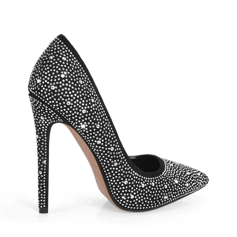 Women's High Heels, Pointed Toe, Rhinestone Stiletto Heels, Fashionable Women's Shoes