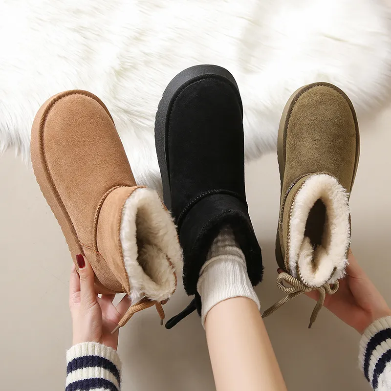 Boots For Woman Winter Cotton Shoes Keep Warm Anti...