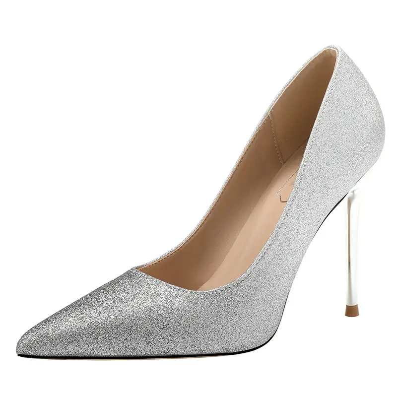 Gradient Sequined Bridal High Heels, Wedding Dress...