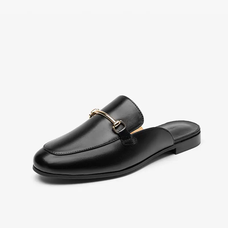 Casual Mules Women Metal Decoration Solid Color Slippers Fashion Ladies