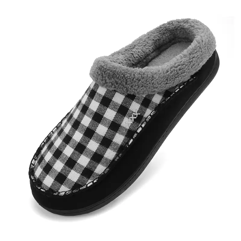 Fashion Home Men Slippers Winter Plush Warm Shoes Men Casual House Indoor Bedroom Cotton Slides Comfort Slippers Men