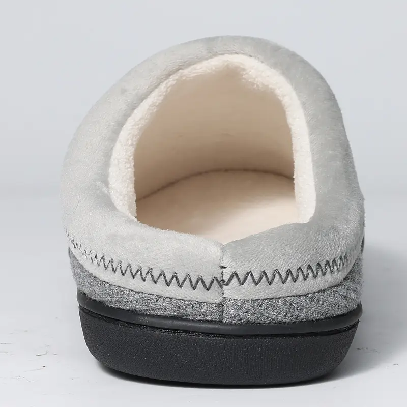 Warm Slippers For Men Rubber Bottom Non-Slips Plush Slippers Memory Foam Comfy Male Shoes Bedroom Slippers