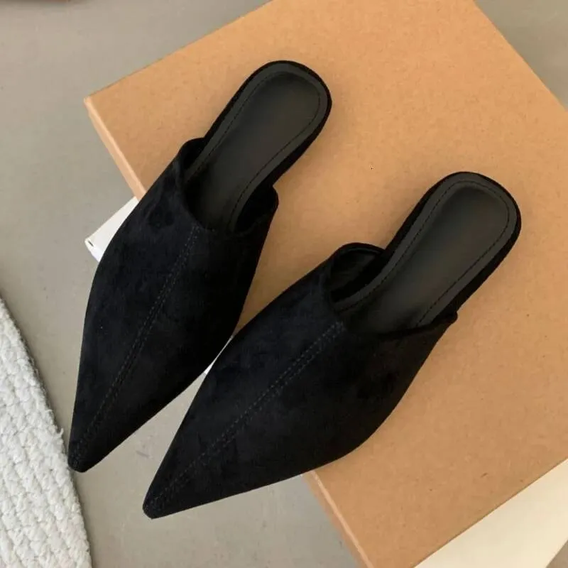 Pointed Toe Low Heel Mule Slippers for Women Fashion Casual Comfortable