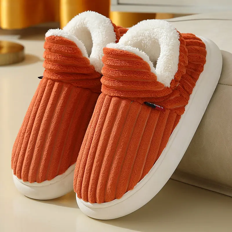 Winter Plush Men Cotton Shoes Warm Plush Men House...