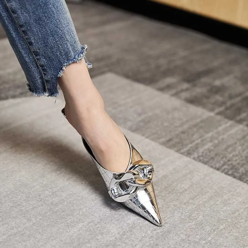 Women Slipper  Ladies Pointed Toe Slip on Mules Thin