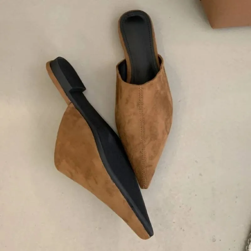 Pointed Toe Low Heel Mule Slippers for Women Fashi...