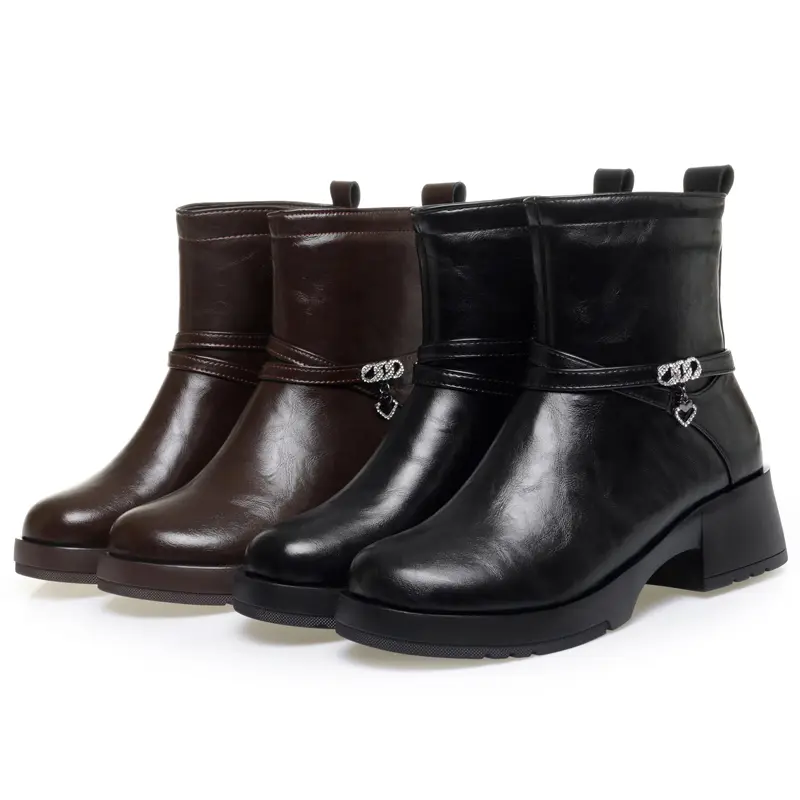 Women's Winter Boots Genuine Leather Natural Wool Warm Ankle Boots Women Retro Women's Short Boots