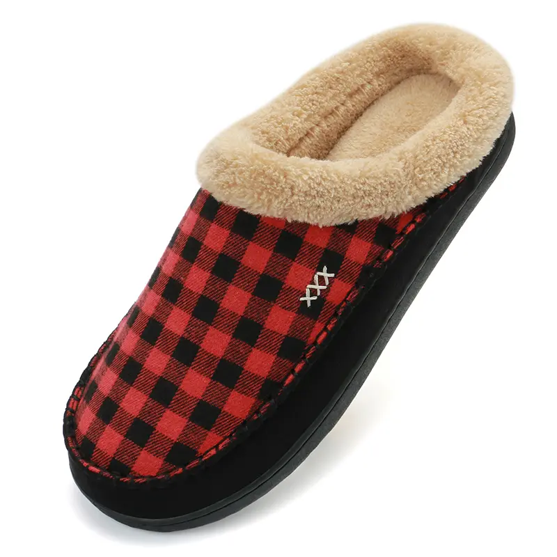 Fashion Home Men Slippers Winter Plush Warm Shoes ...
