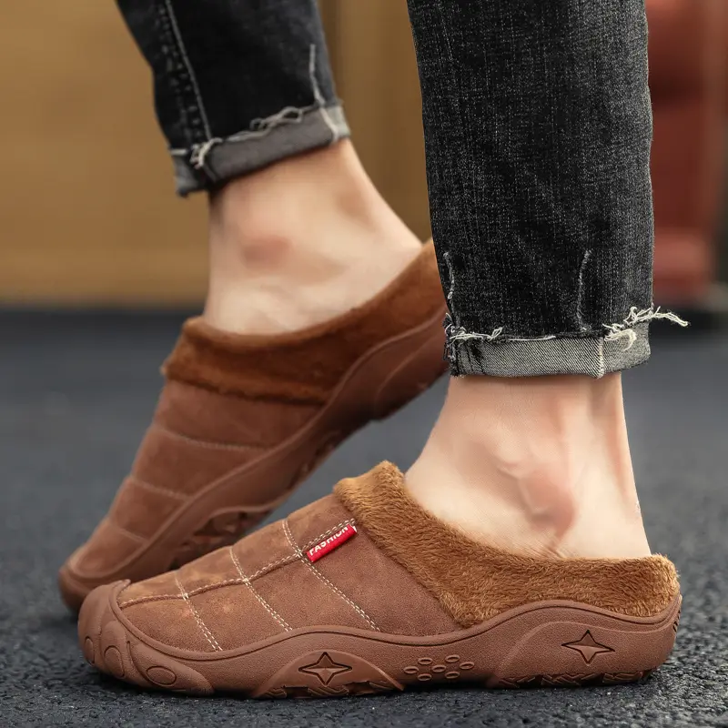 Men Slippers Winter Bottom Soft Home Shoe Cotton Thick Slippers Indoor Slip-On Slides Comfortable Shoe Slippers