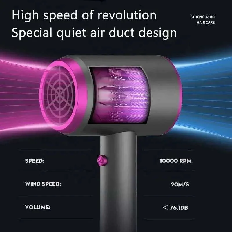 Ionic Salon Hair Dryer with Heat Protection Portable Design for Home Hotel and Travel Use