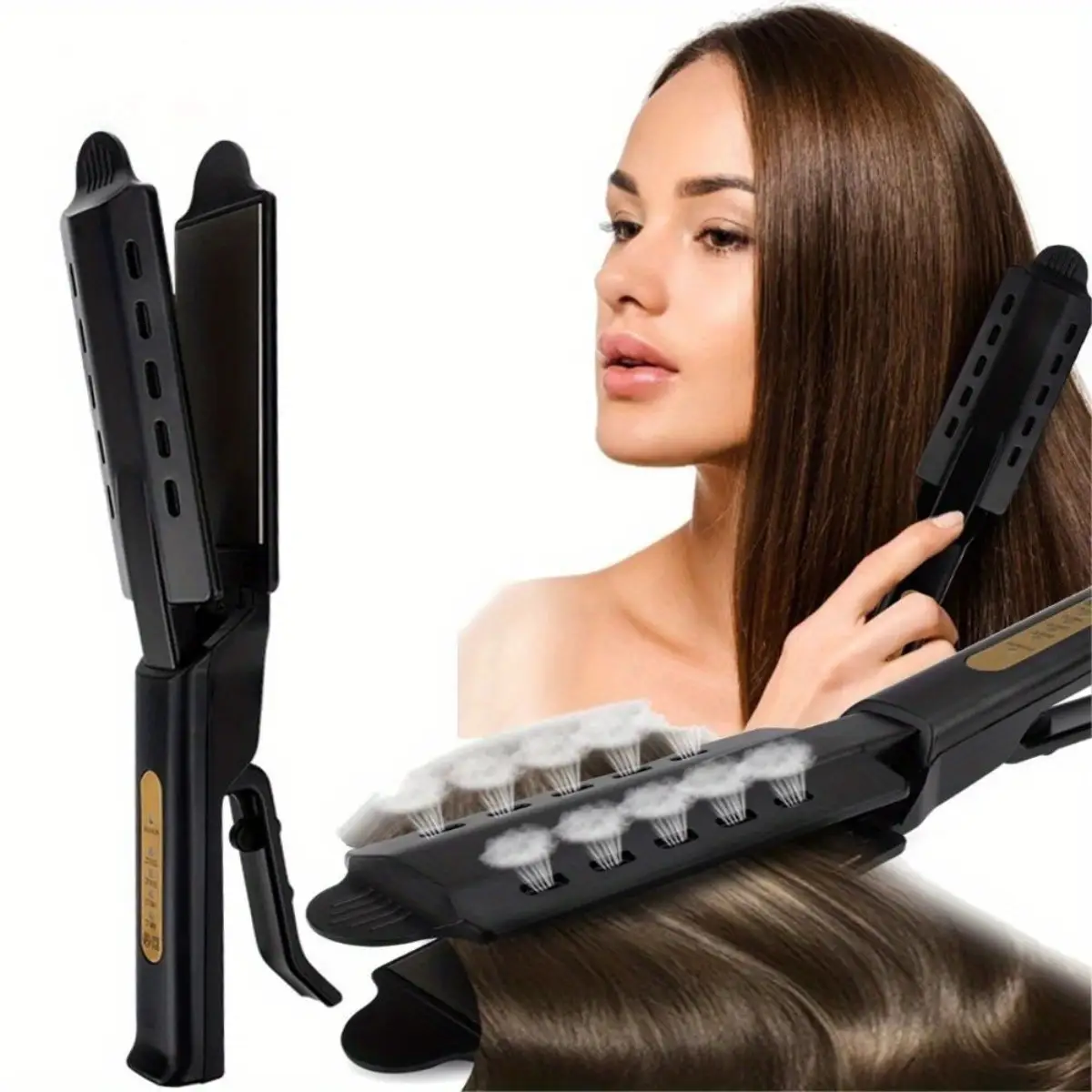 Four-Level Temperature Adjustable Hair Straightener, Combines Straightening And Curling In One
