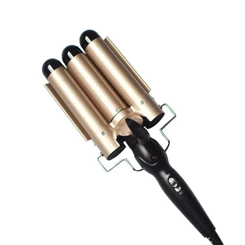 Curling Iron Wand With Lcd Temperature Display - Triple Barrels Coating Hair Curler