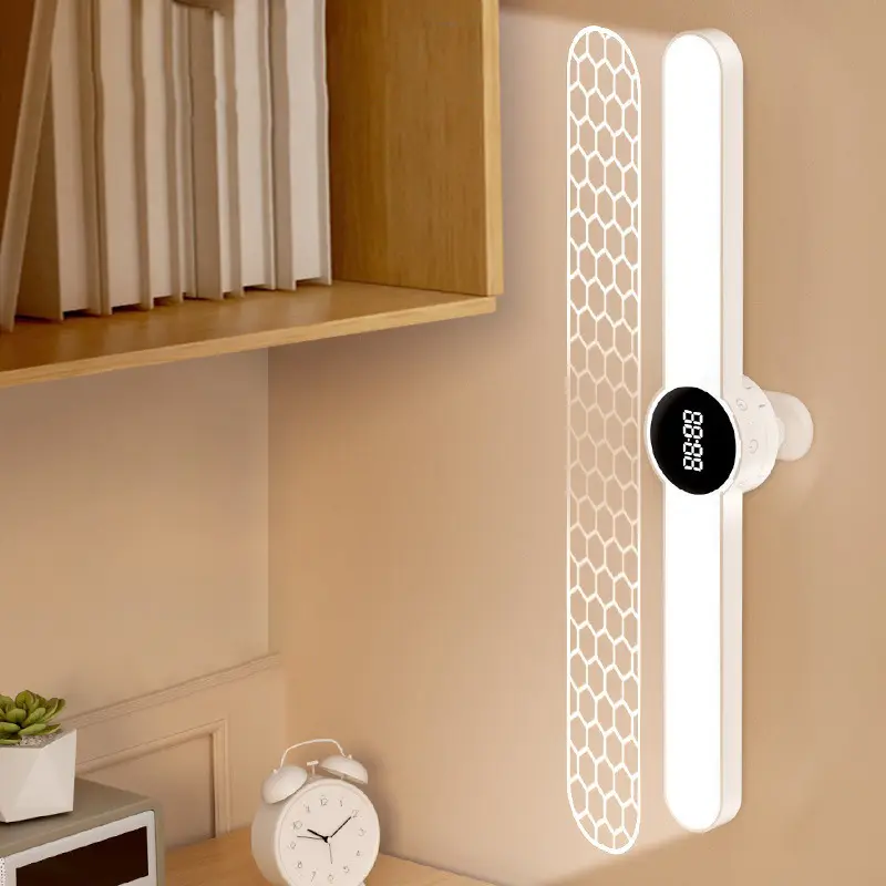 Desk Lamp Hanging Magnetic Clock Table Lamp LED USB Rechargeable Stepless Dimming Cabinet Closet Wardrobe