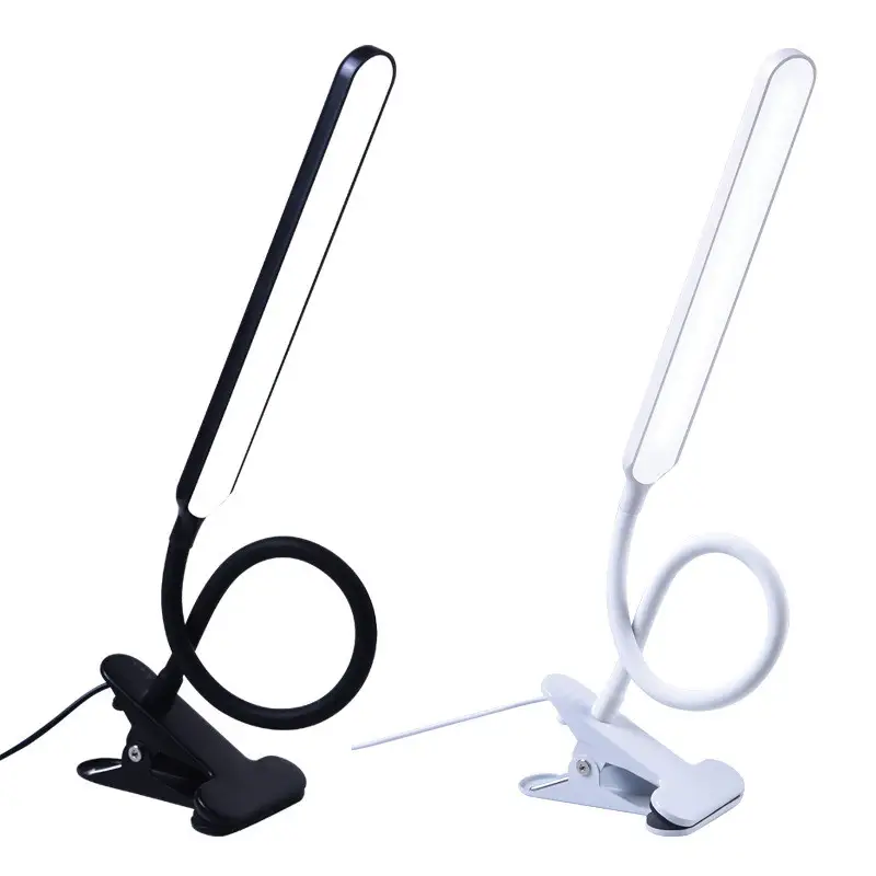 LED Adjustable Table Lamp USB 3 Colors Eye Protection Study Lamps Clip On Dimmable for Home Office Reading Led Desk Lamps