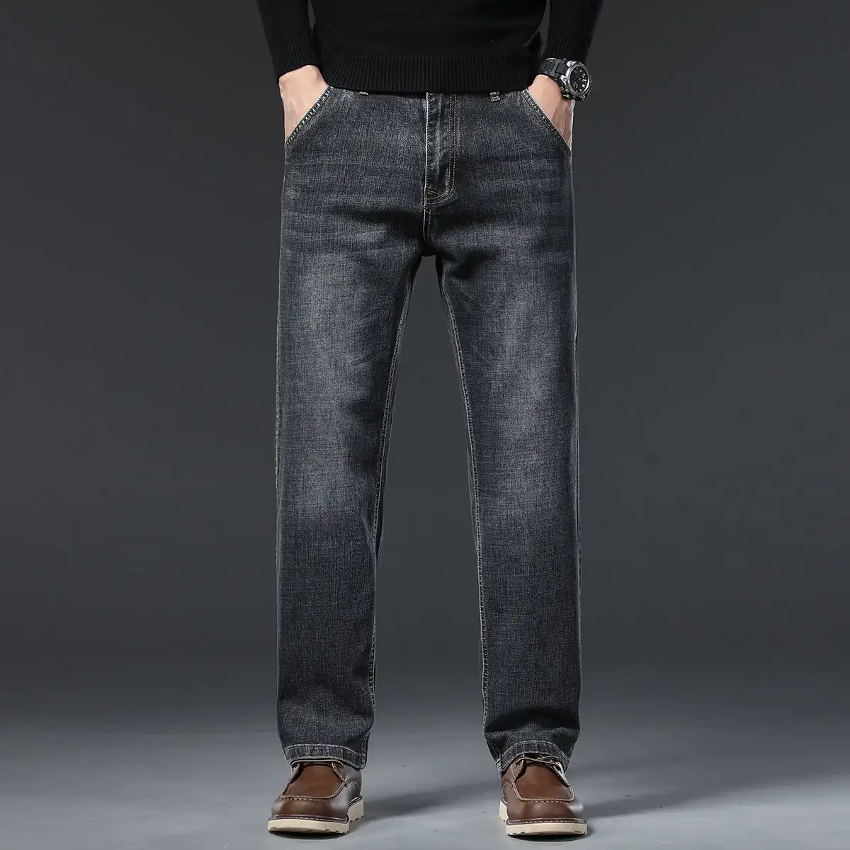 Men's Fit Straight Lightweight Denim Pants Casual ...