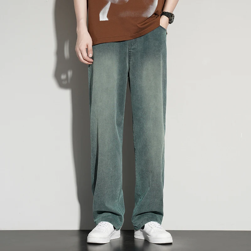 Men Stretch Pants Straight-Leg Jeans Sports Leisure Pants