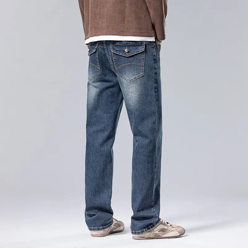 Men's Jeans Fashionable And Elastic Slim Straight Pants Denim Pants