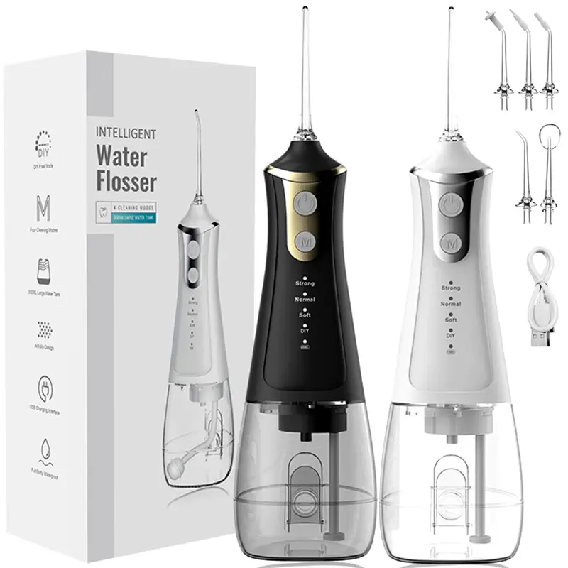 Dental Water Flosser Oral Irrigator 4 Cleaning Modes Portable Rechargeable Waterproof IPX6 Teeth