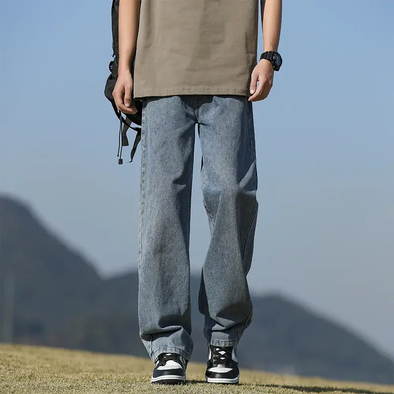Men's Jeans Loose And Breathable Casual Straight Leg Pants