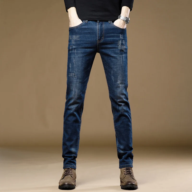 Men's Jeans Stretch Denim Trousers Slim  Male Pants