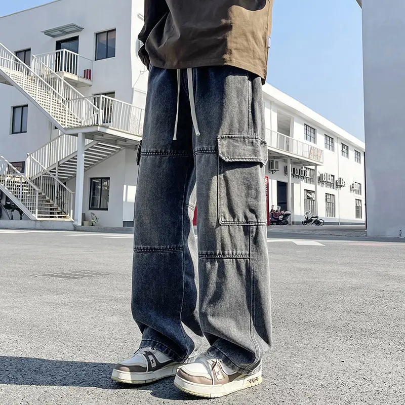 Men's Stretch Jeans Denim Straight Leg Pants Male ...