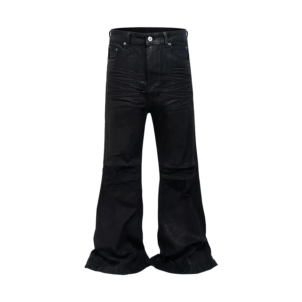 Men's Straight Baggy Casual Flare Pants Loose Deni...
