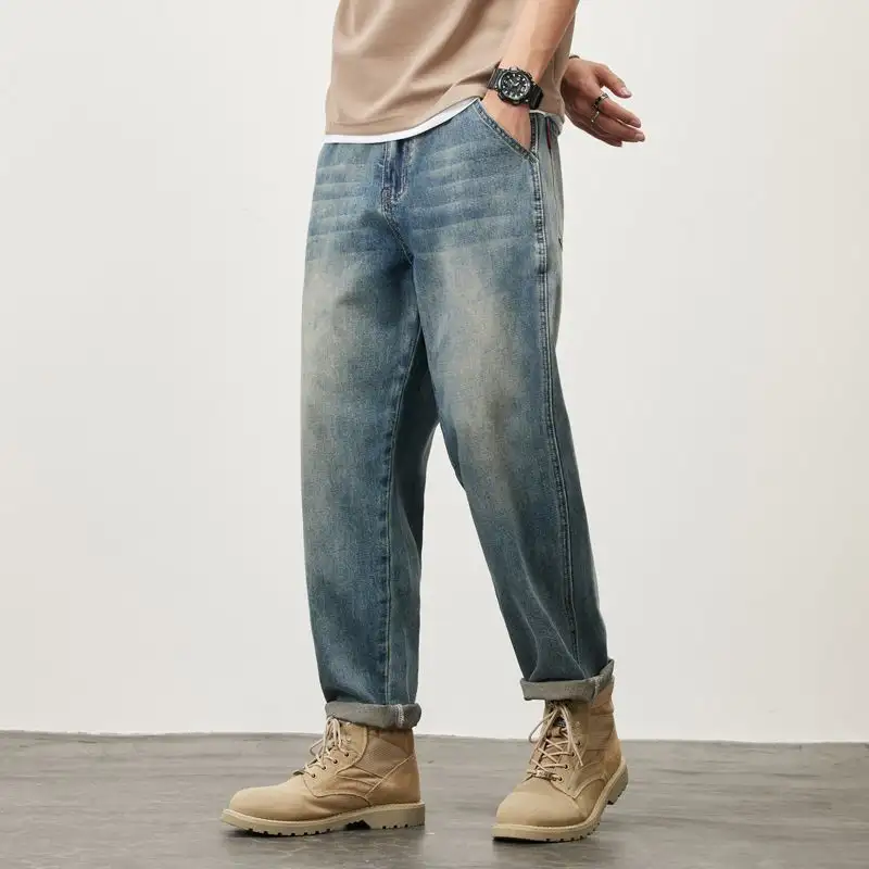 Straight Jeans For Men Loose Comfortable And Casual Trendy Retro Trousers Jeans For Man