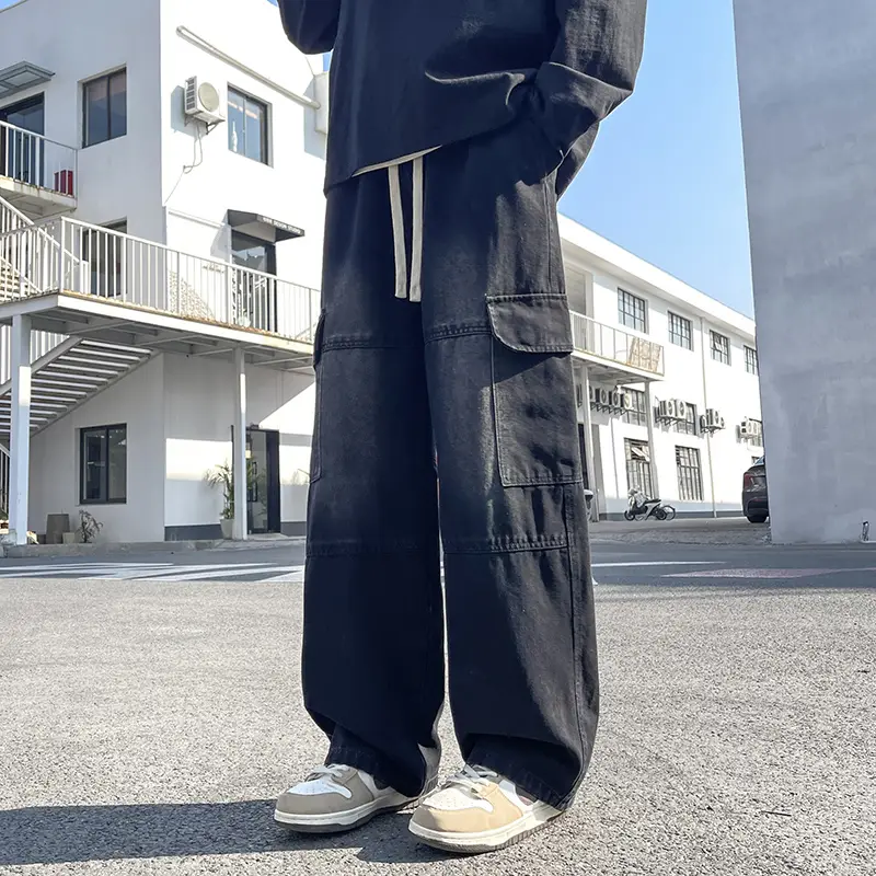 Men's Stretch Jeans Denim Straight Leg Pants Male Trousers