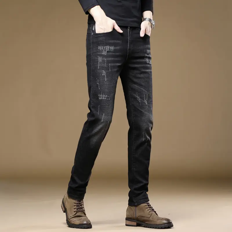 Men's Jeans Stretch Denim Trousers Slim  Male Pants