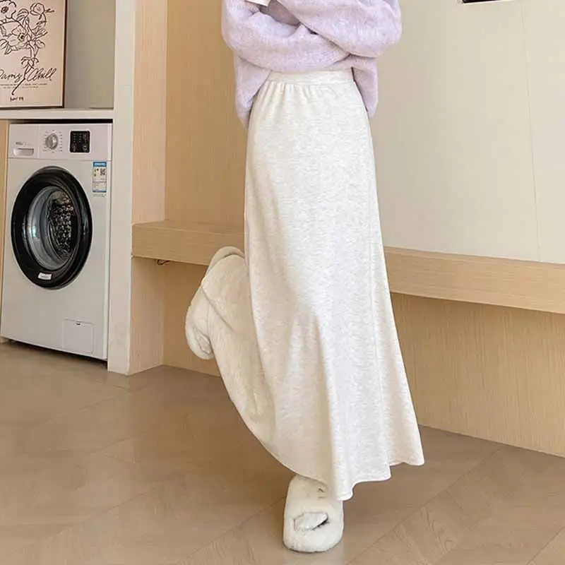 Senior Sense Temperament Maxi Skirts for Women Elegant High Waist Skirt Woman Fashion Long Skirt