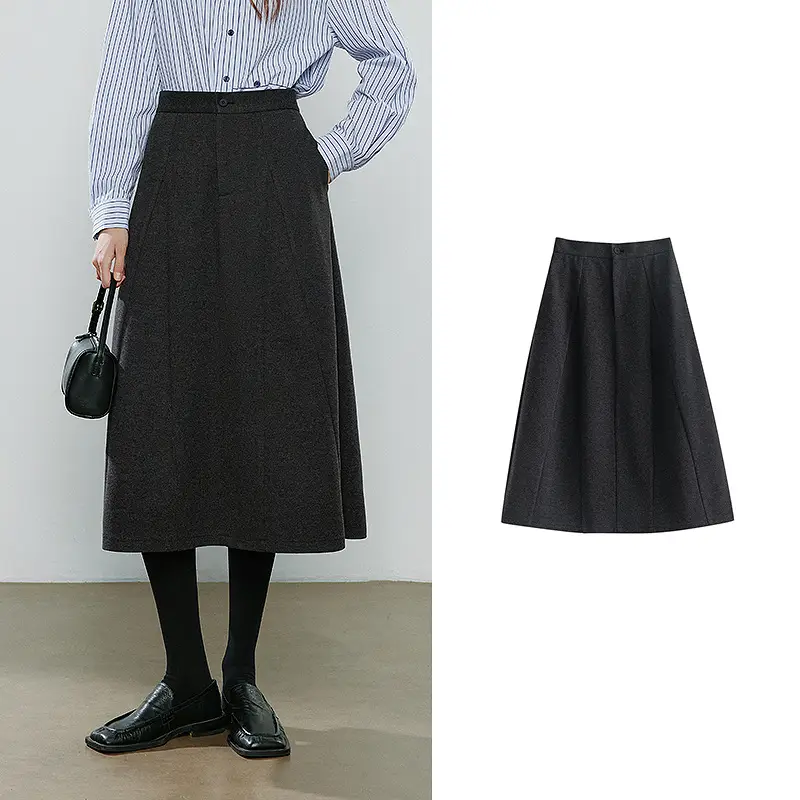 Women Midi Skirts New Asymmetric Style Warm